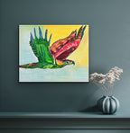 Hawk - ORIGINAL  OIL PASTEL ARTWORK - 14x17""