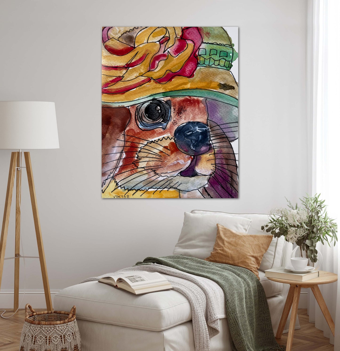 Rabbit Collection 6 (with a hat) - Print, Poster and Stretched Canvas Print