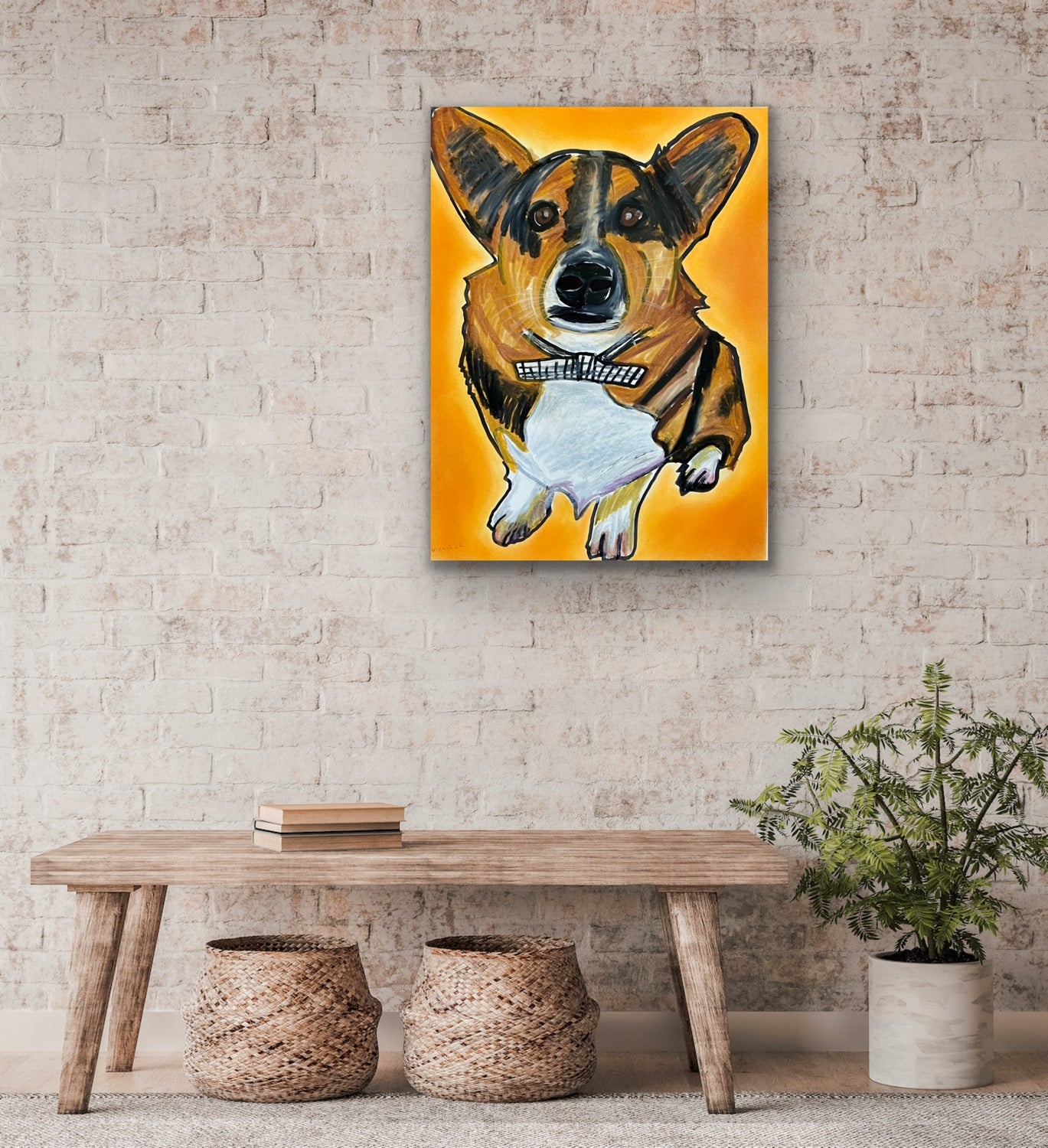 Amazing Corgi- Stretched Canvas Print in more sizes