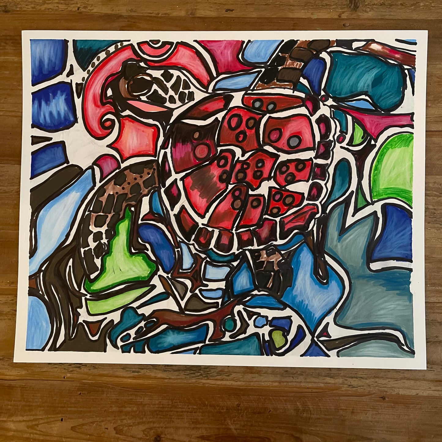 Red Turtle - ORIGINAL 14x17”