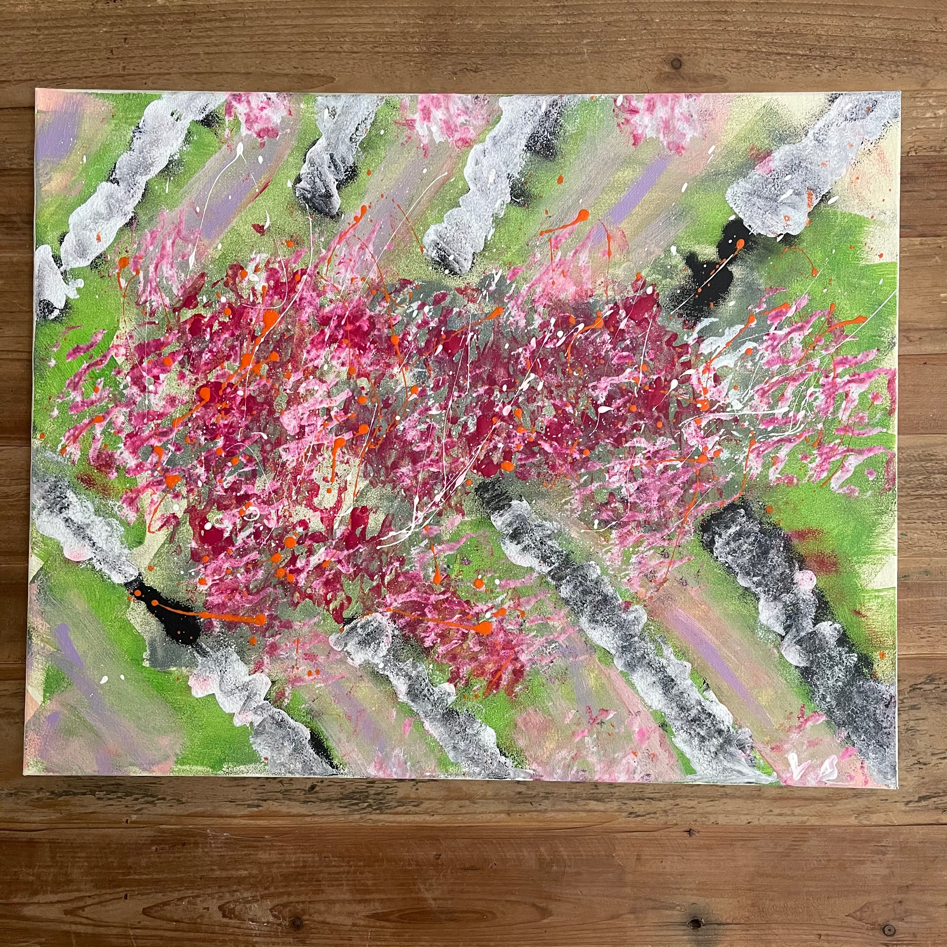 Painting with acrylic colors - Spring - ORIGINAL - Vichy's Art