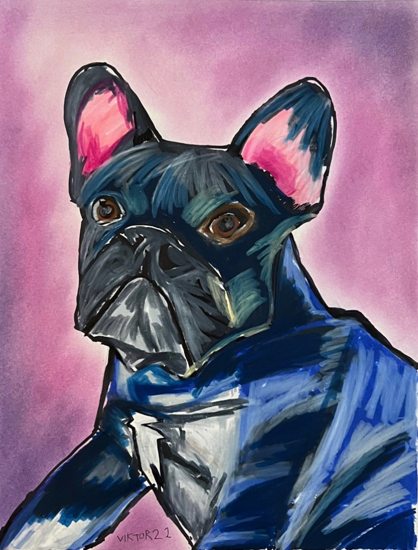 Purple Bulldog - Art Prints