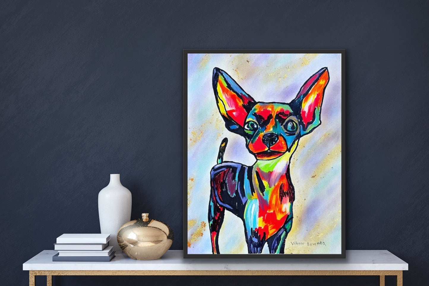 Colorful Chihuahua - Stretched Canvas Print in more sizes