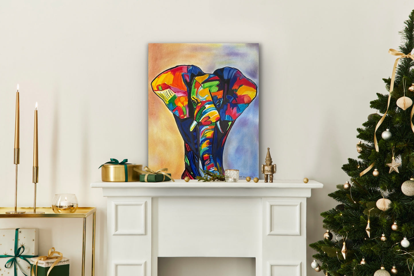 Elephant in Vibrant Colors  - fine prints of original artwork