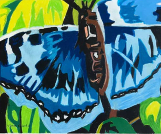 Butterfly on the Leaf  - ORIGINAL 14x17”