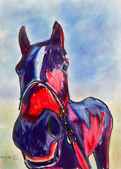 Blue Horse - Art Prints - Vichy's Art