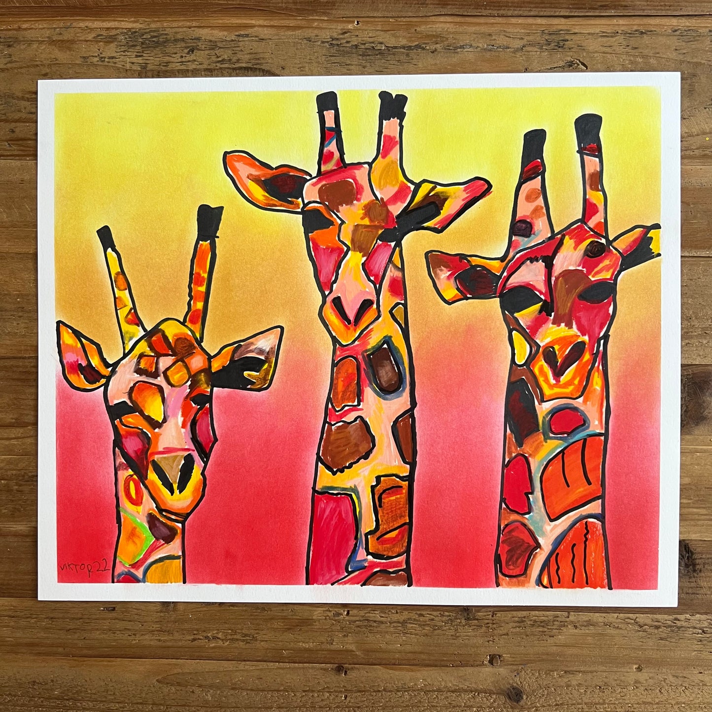 Giraffes - ORIGINAL  14x17”