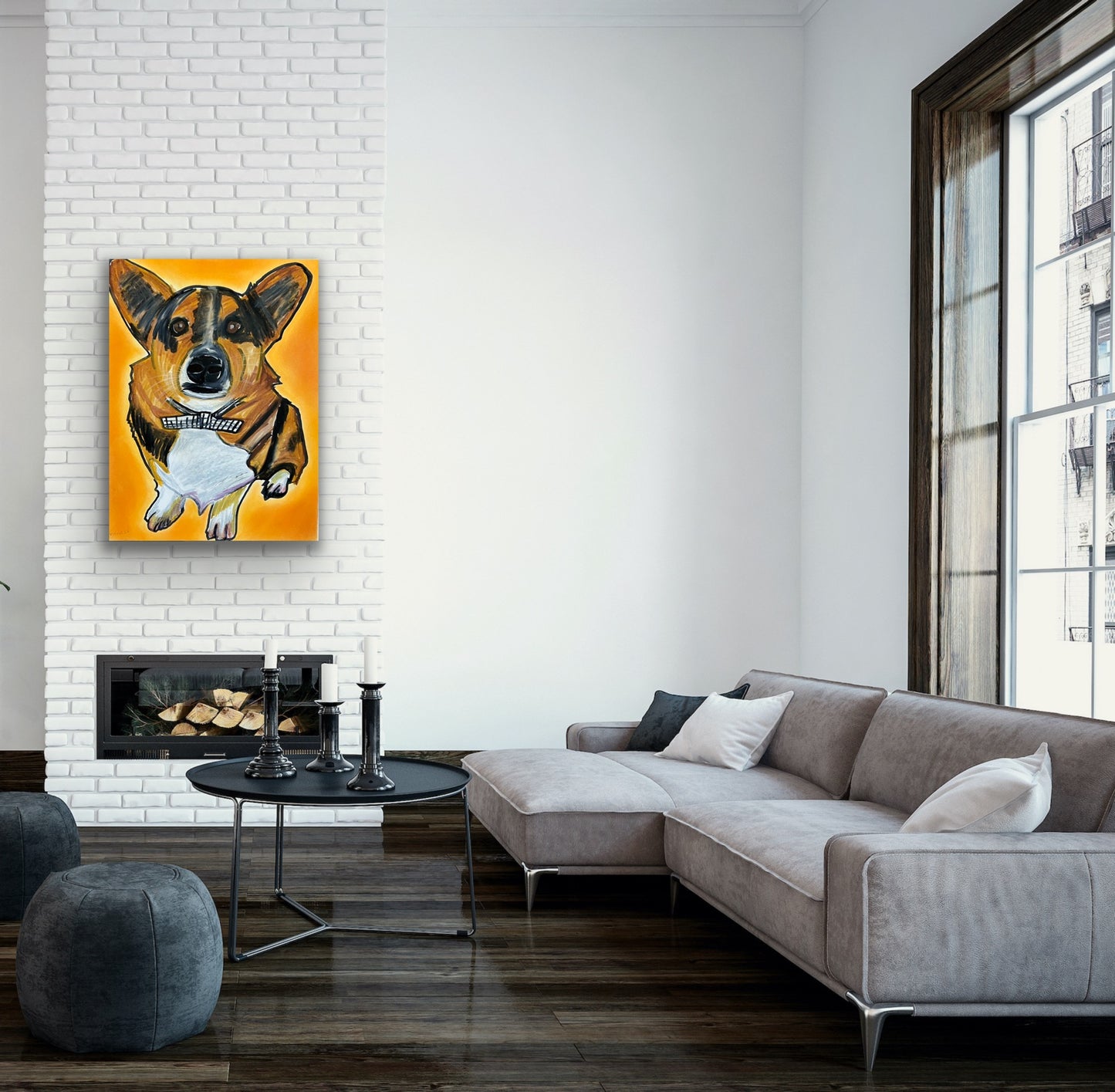 Amazing Corgi- Stretched Canvas Print in more sizes