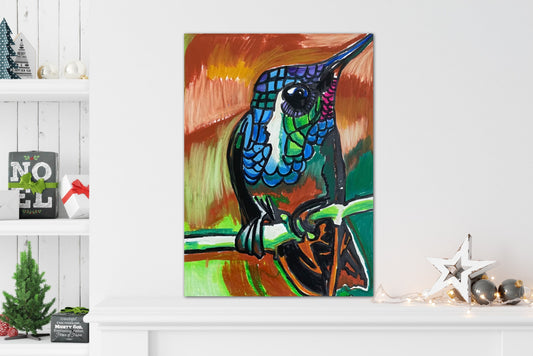 Hummingbird - Stretched Canvas Print in more sizes