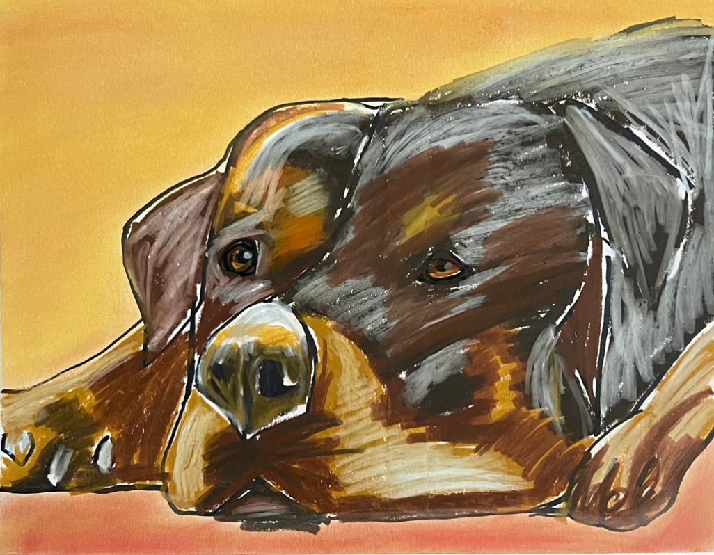 Cuddly Rottweiler  - fine prints of original artwork