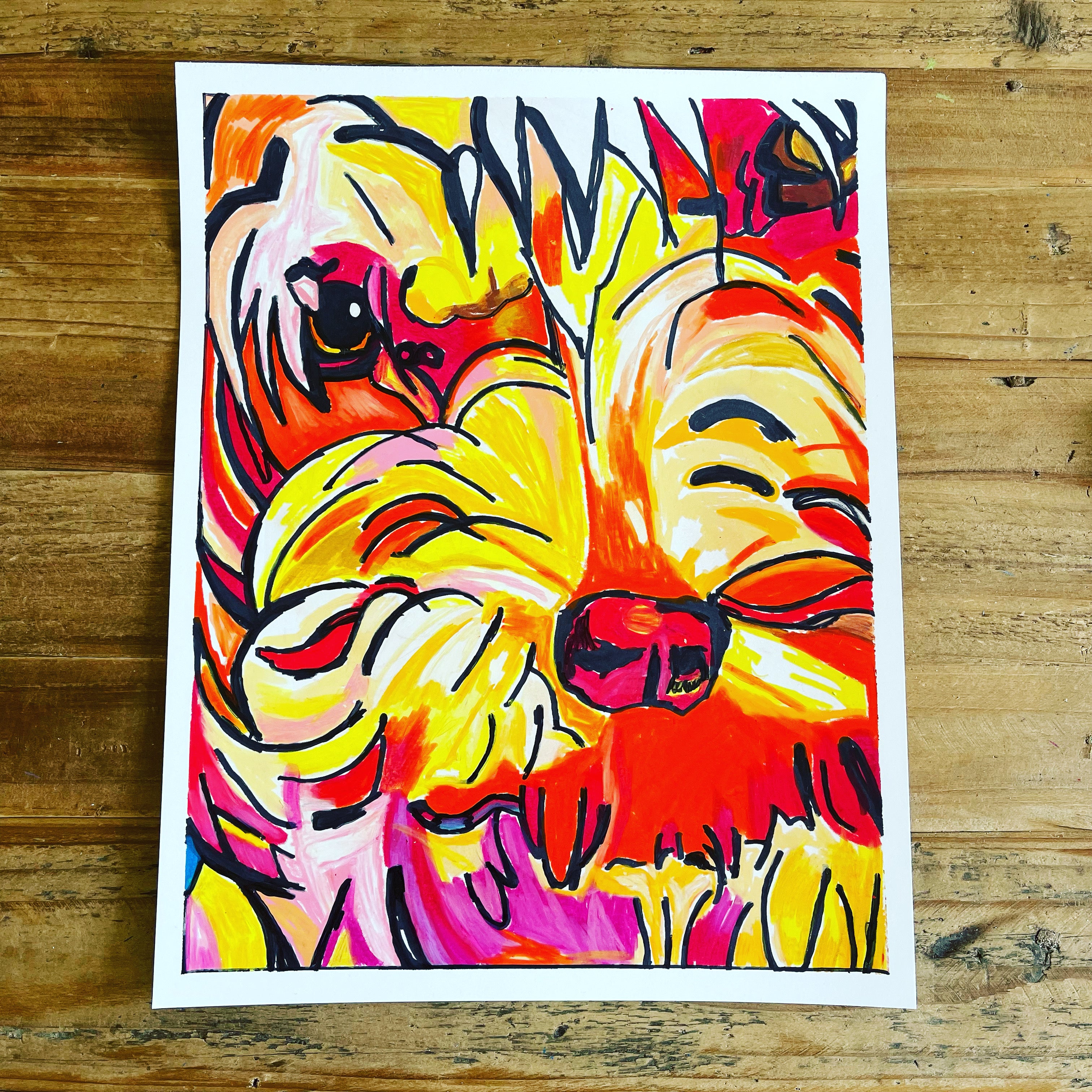 Cute Doodle  - ORIGINAL 11x14” - Vichy's Art