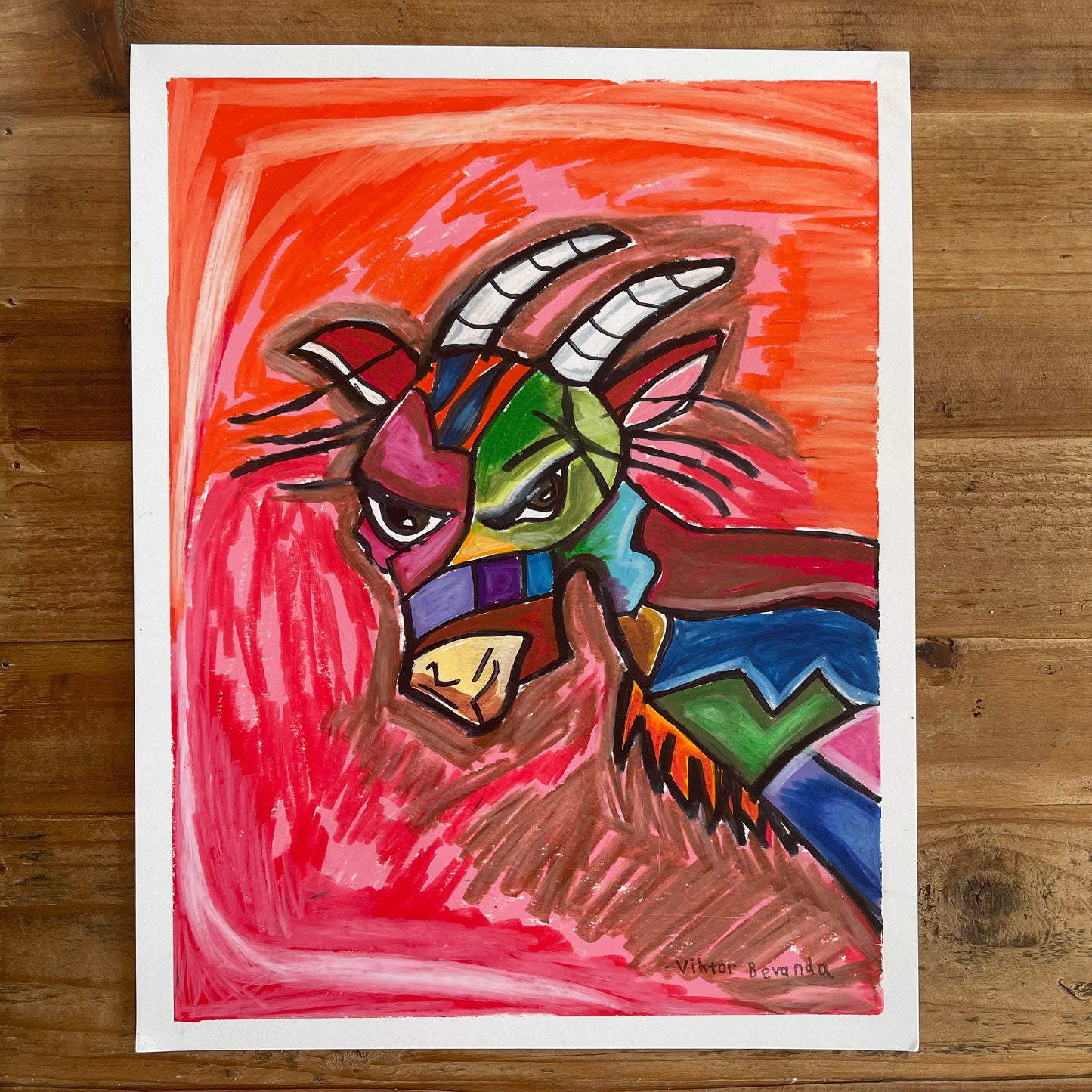 Crazy Goat  - ORIGINAL 11x14"