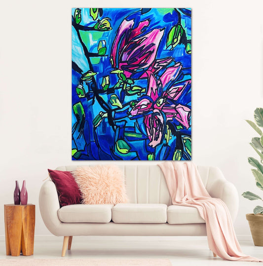 Magnolia - Stretched Canvas Print in more sizes