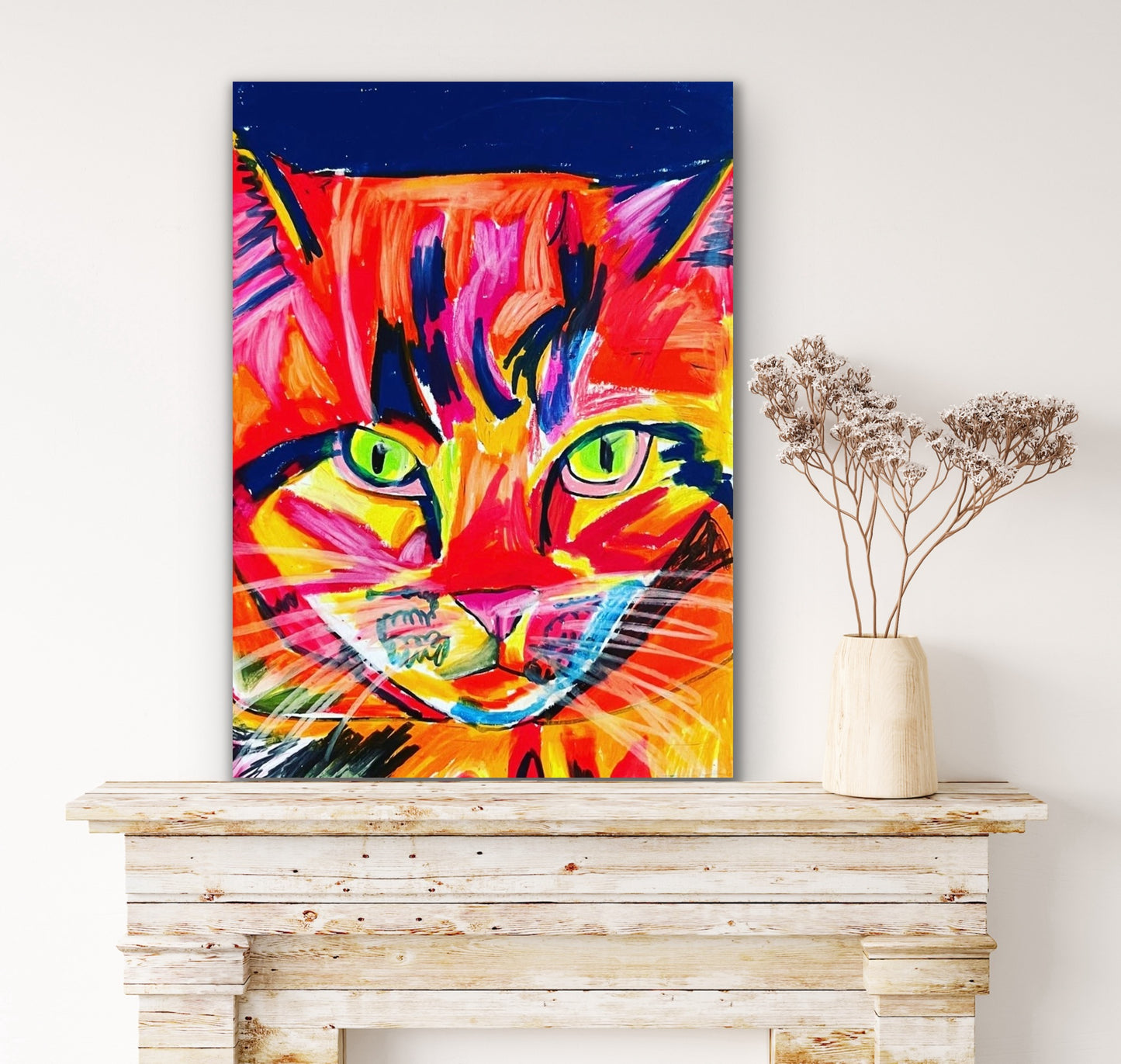 Orange Cat - Stretched Canvas Print in more sizes