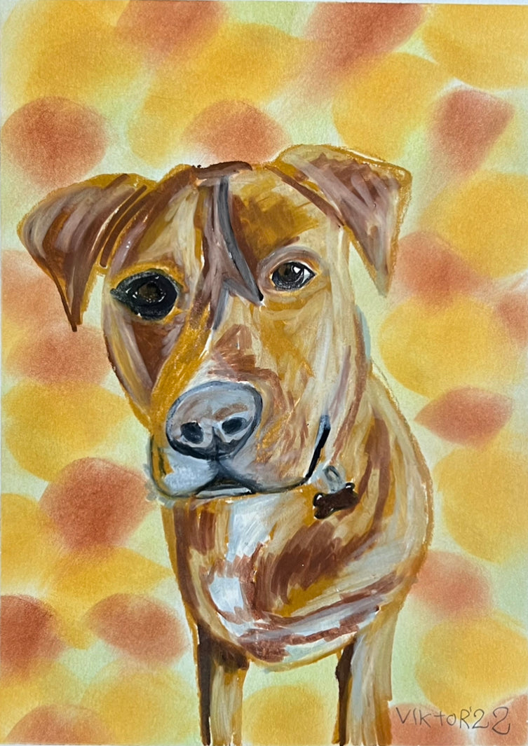 Brown Dog - ORIGINAL 9x12"