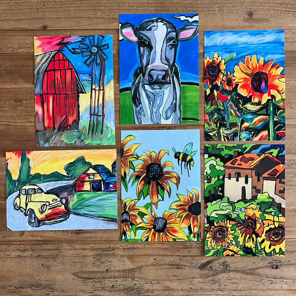 Farmhouse - Set of 6 paper prints/canvas prints