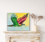 Hawk - ORIGINAL  OIL PASTEL ARTWORK - 14x17""
