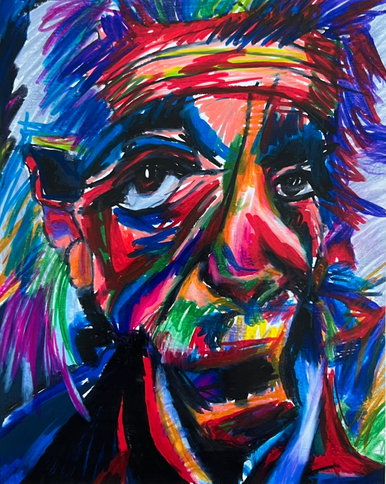 Modern  Albert Einstein   - fine prints of original artwork - Vichy's Art