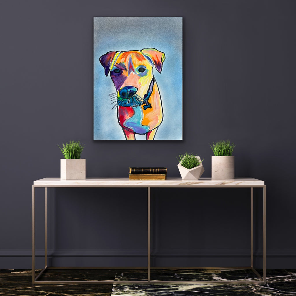 Colorful Dog - ORIGINAL 9x12"