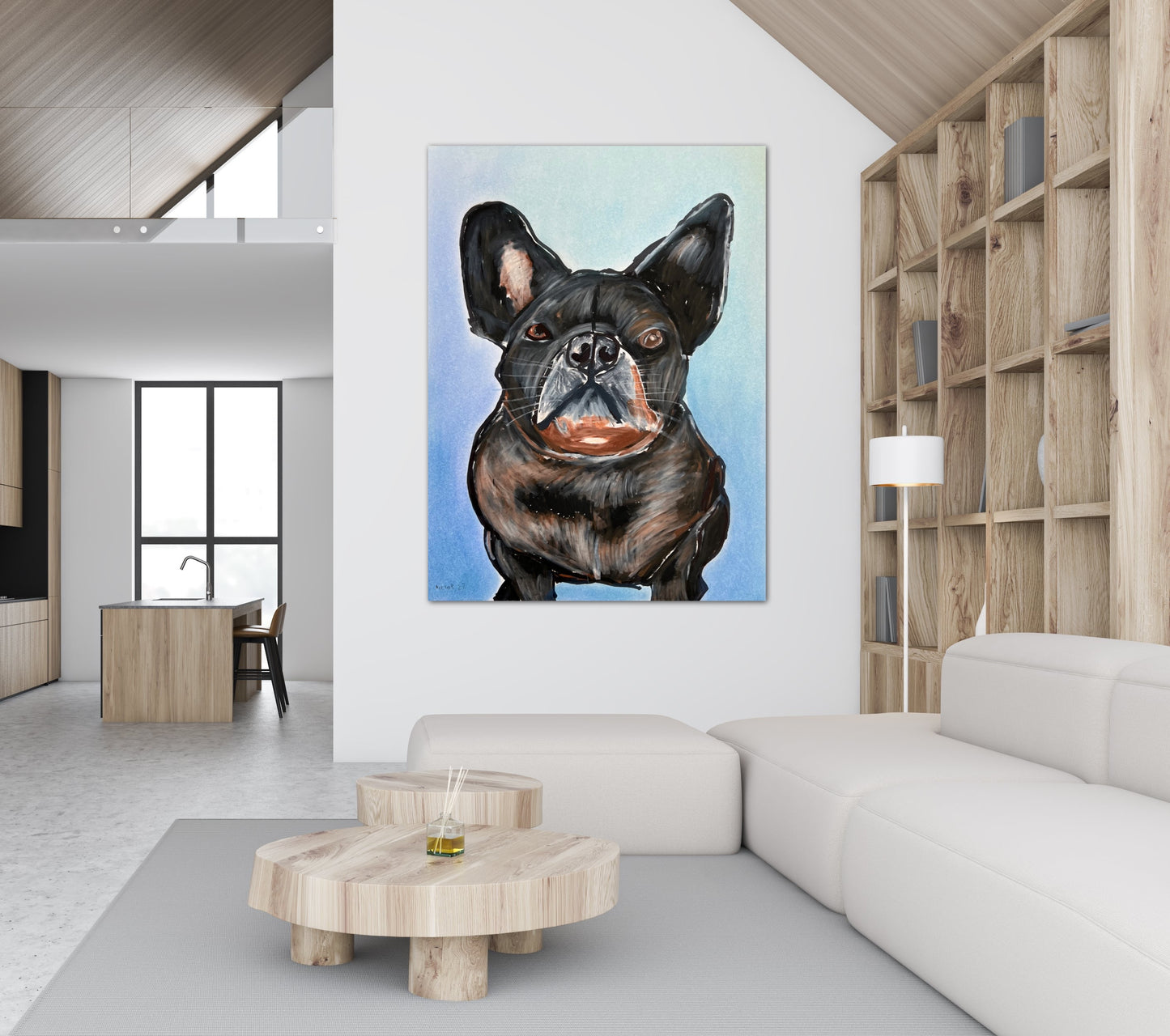 Frenchie - Stretched Canvas Print in more sizes