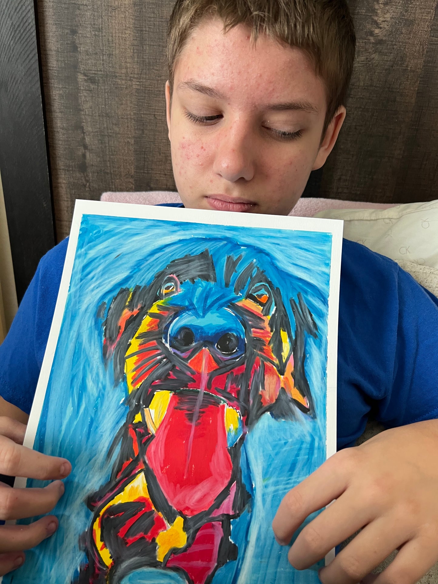 Cute Blue Doggie - fine prints of original artwork