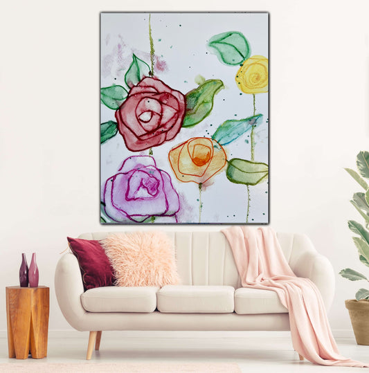 Four Roses - Print, Poster or Stretched Canvas Print in more sizes