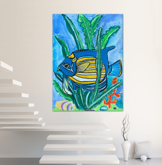 Blue Fish - Print, Poster or Stretched Canvas Print in more sizes