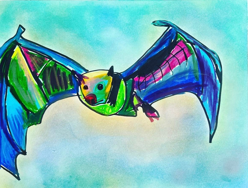 The grey-headed flying fox - ORIGINAL OIL PASTEL ARTWORK - 11x14"