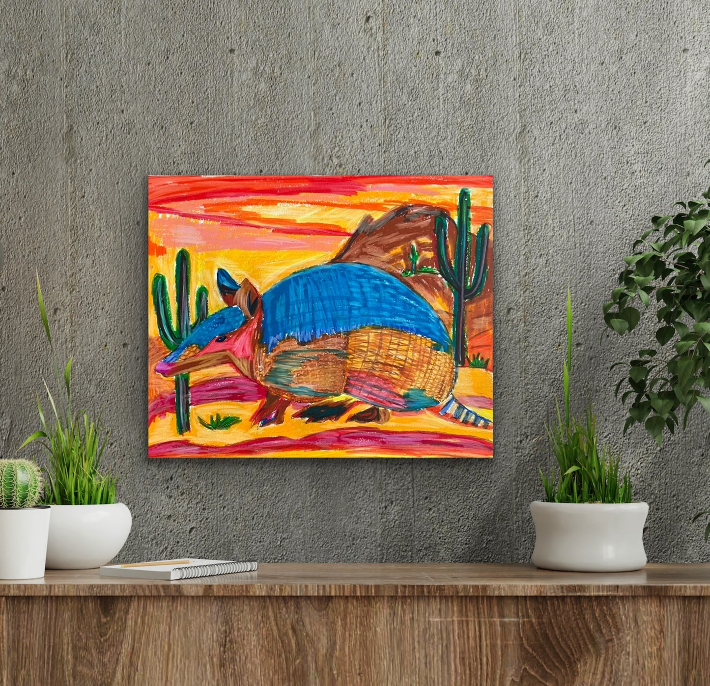Desert Armadillo - Stretched Canvas Print in more sizes
