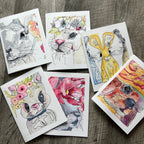 Bunny with Flowers - Greeting cards