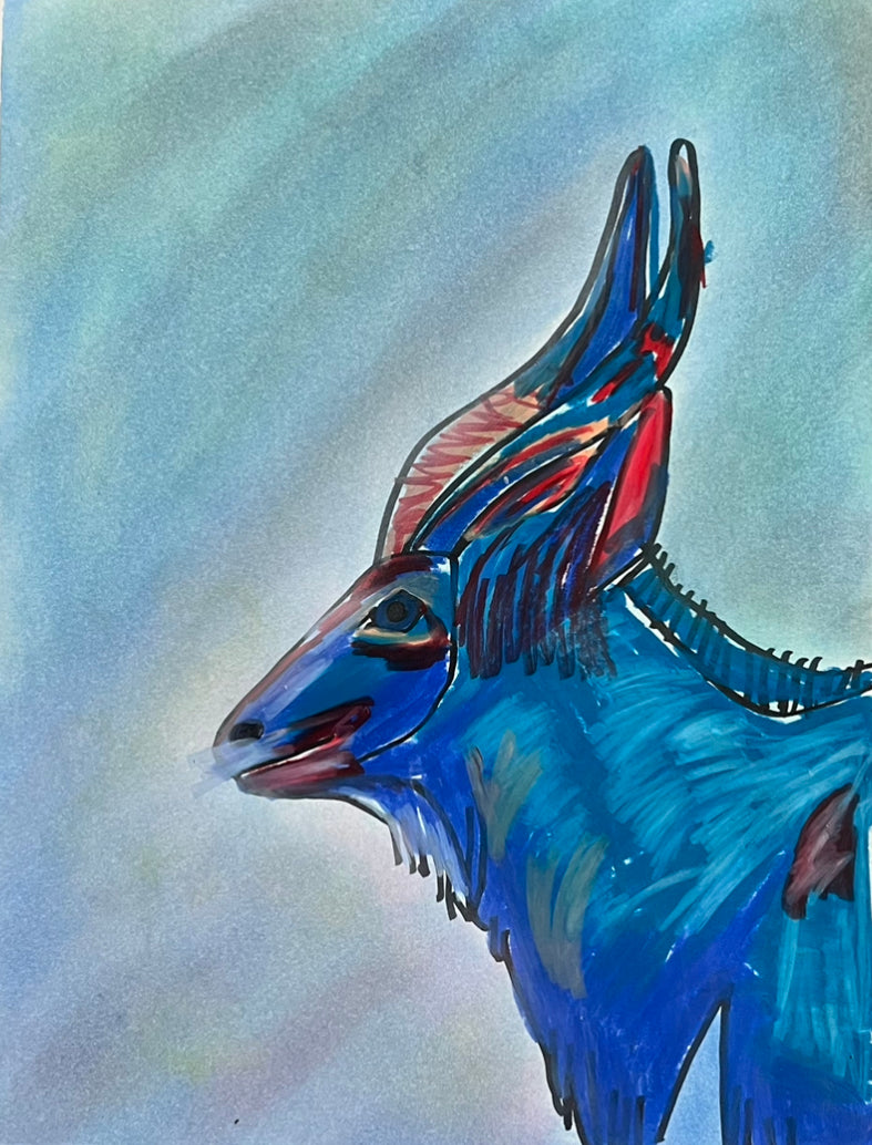 Nyala the Antelope  - ORIGINAL OIL PASTEL ARTWORK - 11x14"