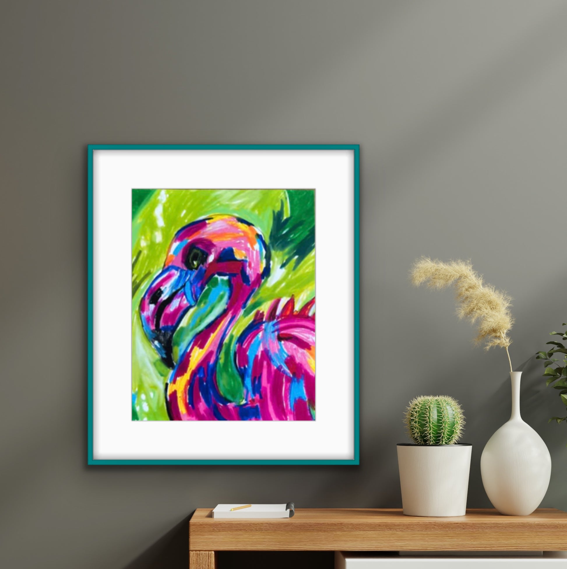 Pink Flamingo  - fine prints and canvas prints in more sizes - Vichy's Art