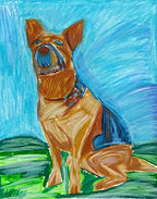 Carolina Dog - ORIGINAL OIL PASTEL - 14x17”