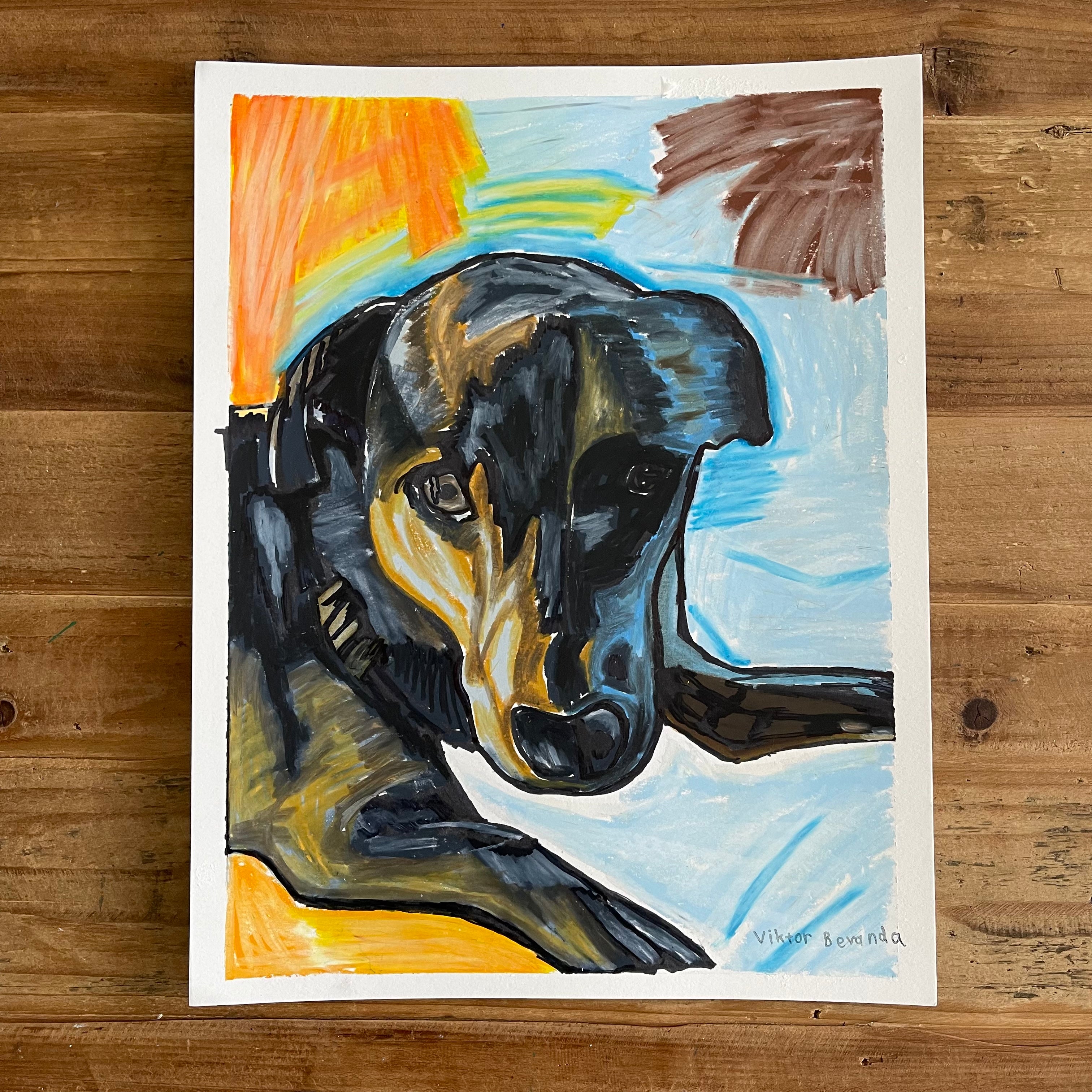 Black Dog - ORIGINAL 11x14"