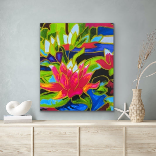 Sacred Lotus - Stretched Canvas Print in more sizes