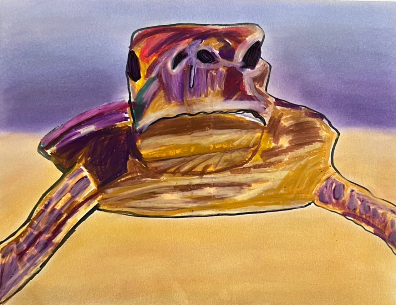 Purple  Turtle - Art Prints