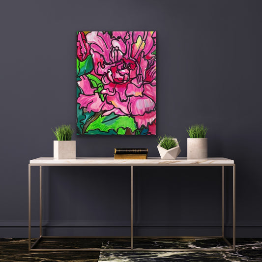 Mountain Blossom Flower - Stretched Canvas Print in more sizes