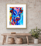 Blue Cow, Downloadable File, Printable Painting, Digital Download