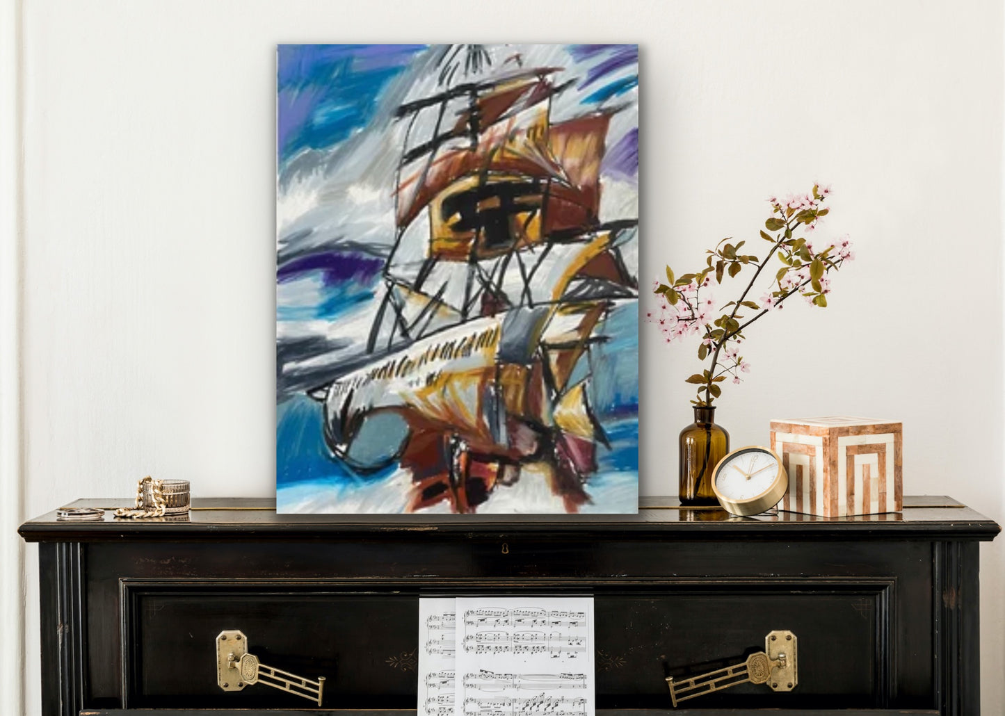 Nautical Boat - Stretched Canvas Print in more sizes