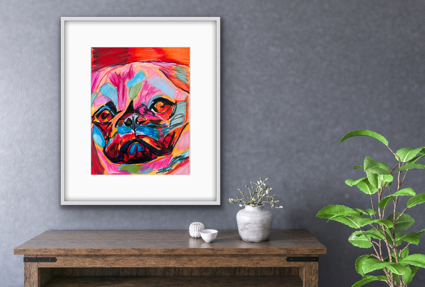 Pink Pug  - fine prints of original artwork