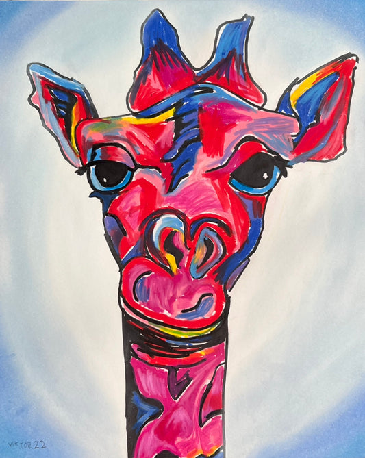 Purple Giraffe   - fine prints of original artwork