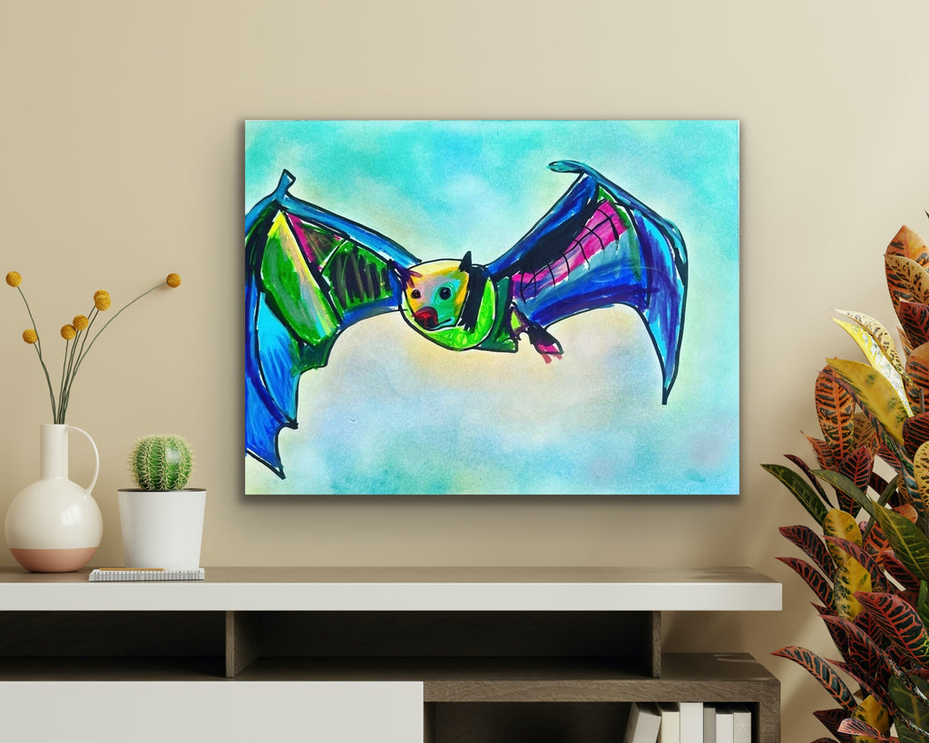 The grey-headed flying fox - ORIGINAL OIL PASTEL ARTWORK - 11x14"