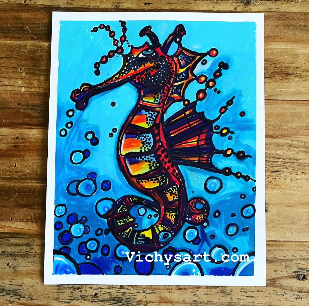 Seahorse  - ORIGINAL 11x14” - Vichy's Art