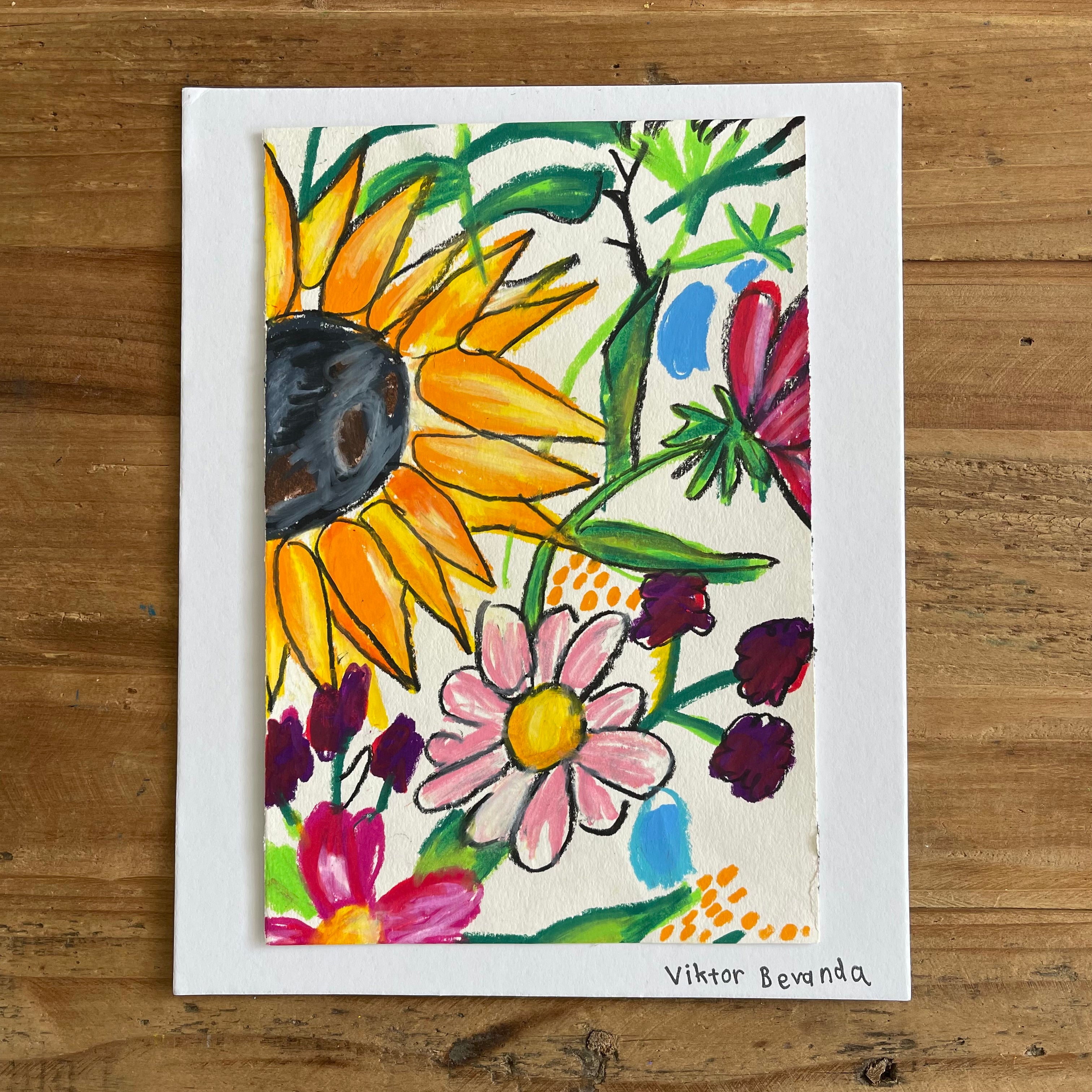 Small Sunflower - ORIGINAL 6x9"