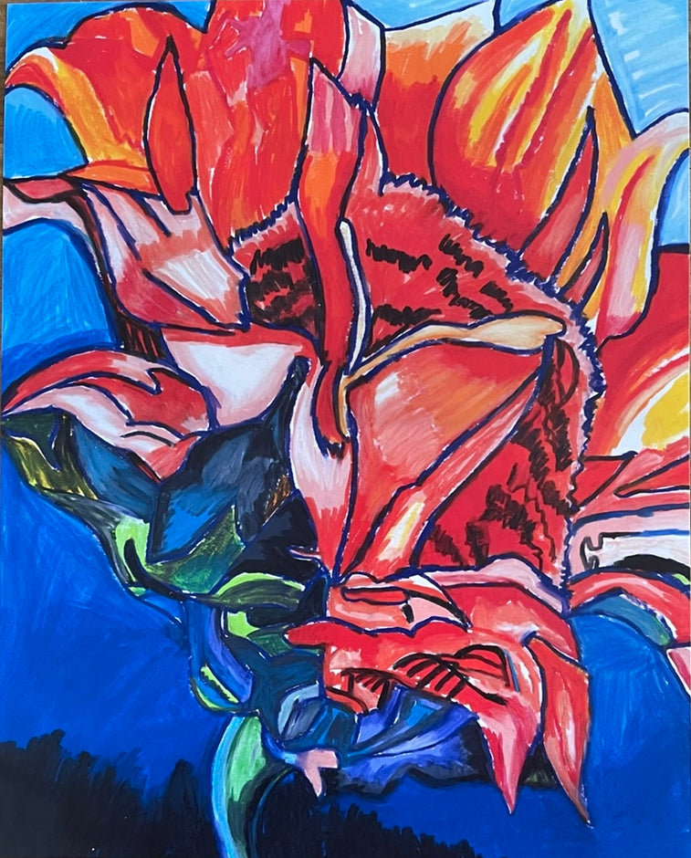 Fire Flower - Sunflower - Art Prints