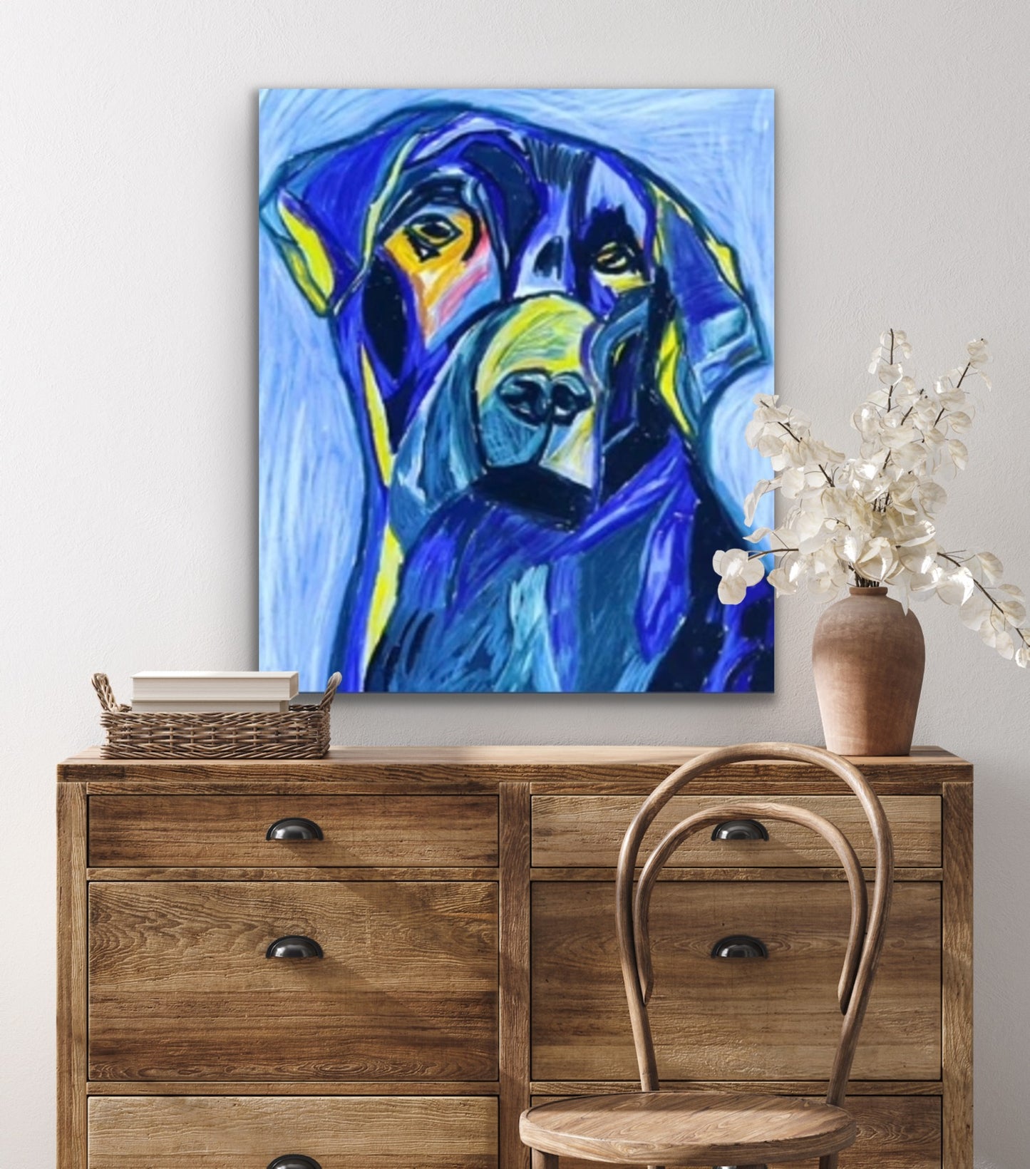 Purple Labrador - Stretched Canvas Print in more sizes