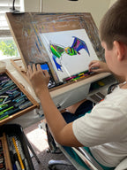 The grey-headed flying fox - ORIGINAL OIL PASTEL ARTWORK - 11x14"