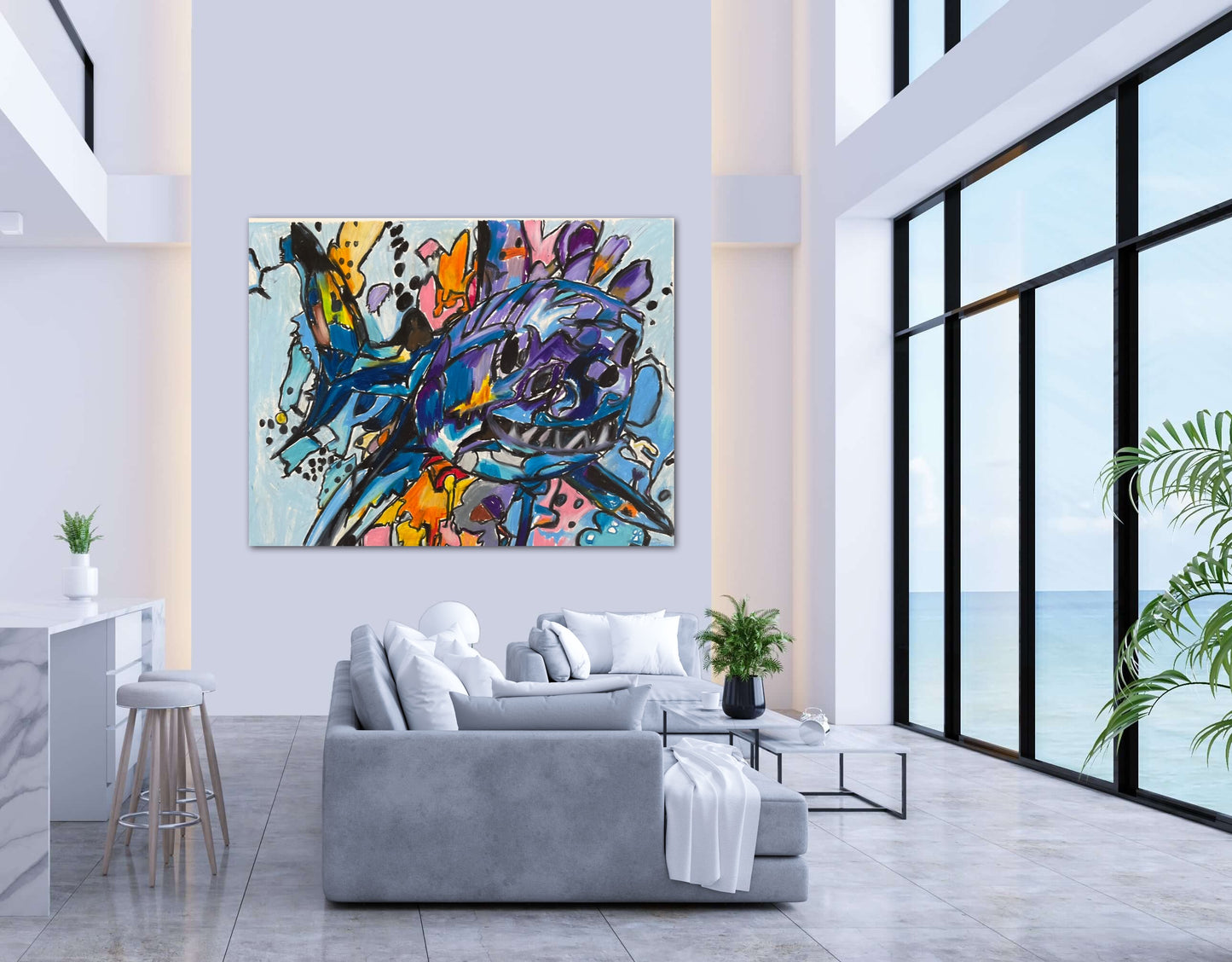 Shark - Stretched Canvas Print in more sizes