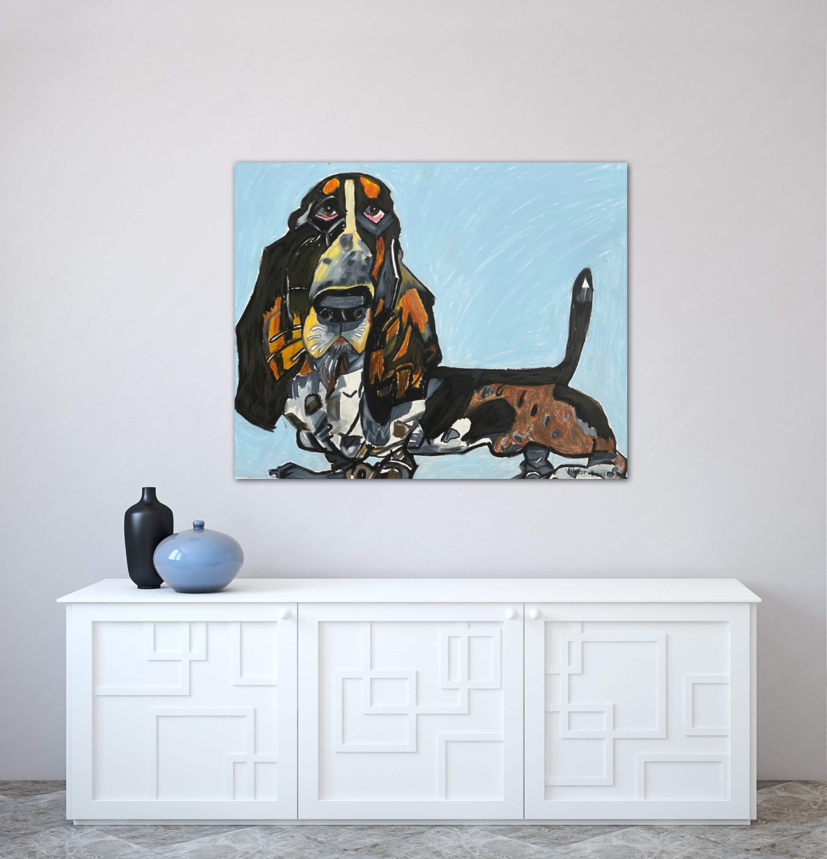 Basset hound canvas outlet art