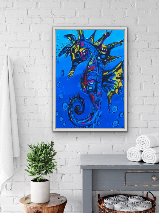 Seahorse - Stretched Canvas Print in more sizes